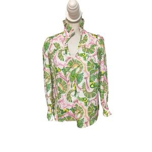 CK Bradley Aspen Blouse Bird Print Womens Size Small NWT